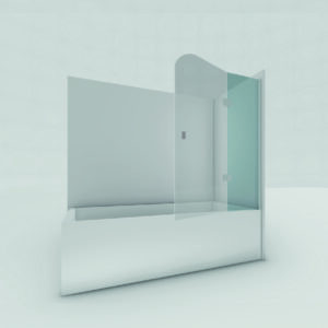 Grafico de mampara M28 de bañera fijo+puerta abatible opcion derecha