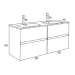 Conjunto mueble de baño Glass Line Sanchís croquis 5