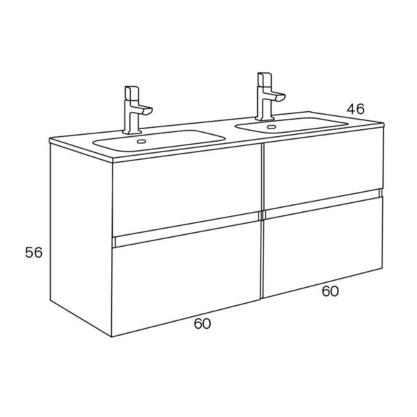 Conjunto mueble de baño Glass Line Sanchís croquis 5