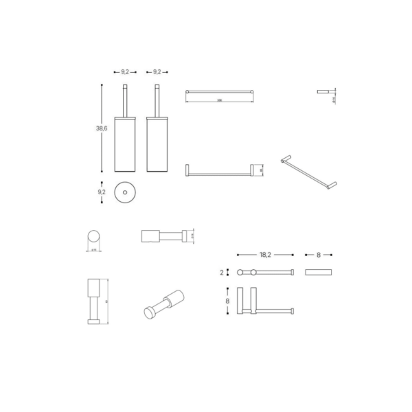 Conjunto de accesorios de baño Logic Cosmic croquis 6