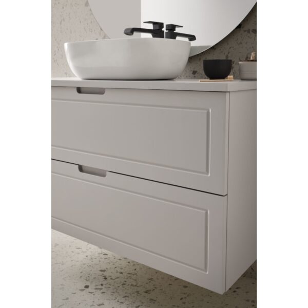 Conjunto mueble de baño con lavabo sobre encimera Alma Sanchís detalle 1
