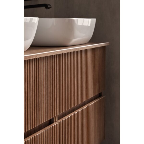 Conjunto mueble de baño con lavabo sobre encimera Etna Sanchís detalle 1