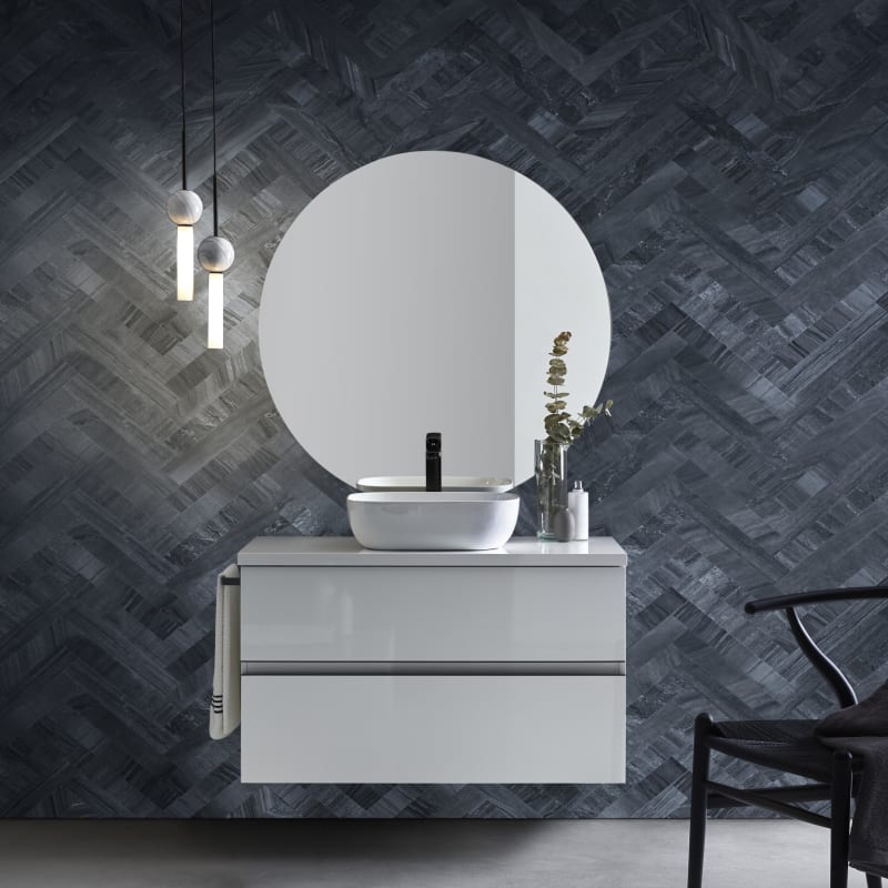 Conjunto mueble de baño con lavabo sobre encimera Hana Sanchís principal 0
