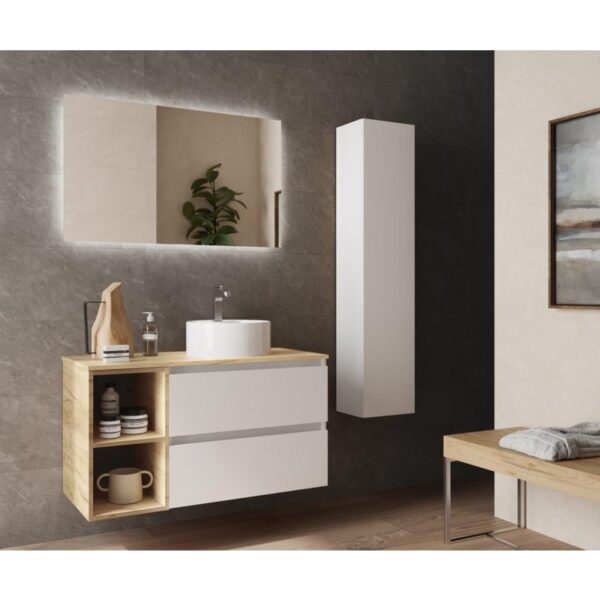Conjunto mueble de baño con lavabo sobre encimera Bequia Salgar principal 0