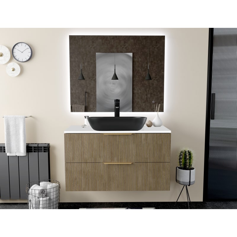Mueble de baño con encimera de madera hidrófuga Ávalon Torvisco principal 0