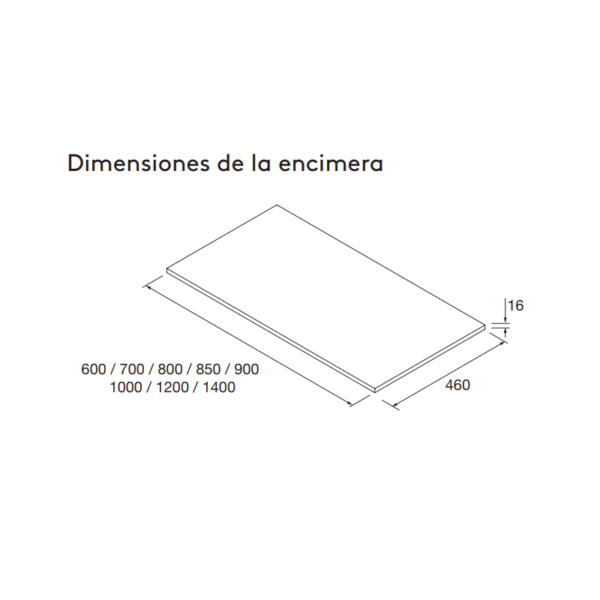 Conjunto mueble de baño con encimera de madera Noja Salgar croquis 19