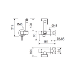 Ducha higiénica para inodoro Pop Lluvibath croquis 1