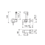 Ducha higiénica para inodoro Rap Lluvibath croquis 3
