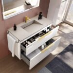 Mueble de baño con encimera de madera Galsaky Coycama detalle 2