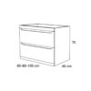 Mueble de baño con encimera de piedra compacta Loop Avila Dos croquis 4