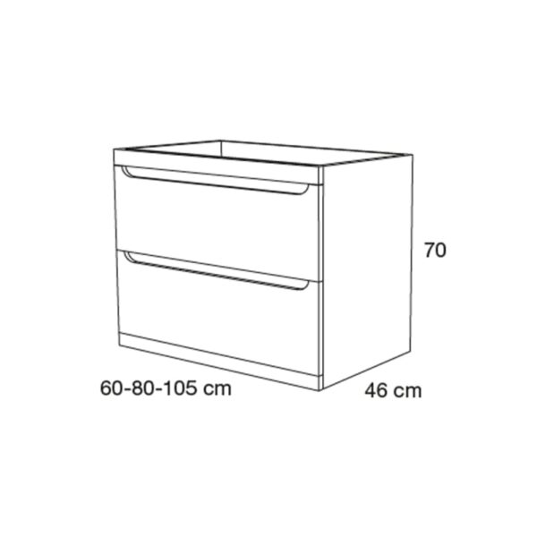 Mueble de baño con encimera de piedra compacta Loop Avila Dos croquis 4