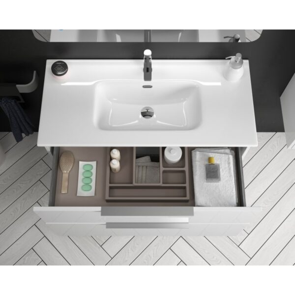 Mueble de baño con encimera de madera Galsaky Coycama detalle 3
