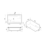 Bañera encastrada Dúo Oasis Star croquis 1