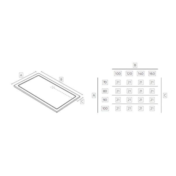 Plato de ducha de resina Infinity Nuovvo croquis 5