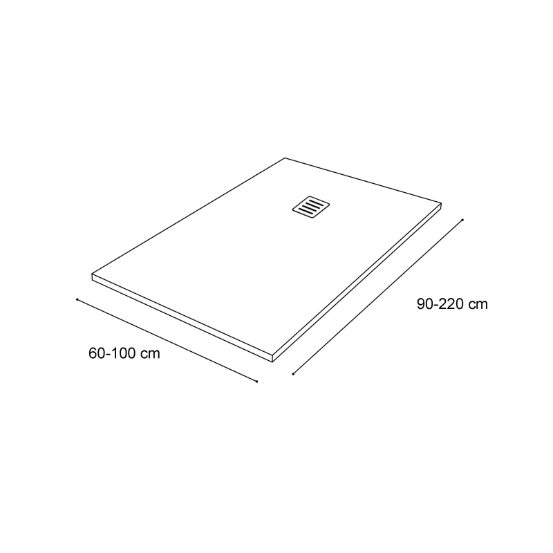 Plato de ducha Solid Surface Corian DuPont Antares Hidronatur croquis 2