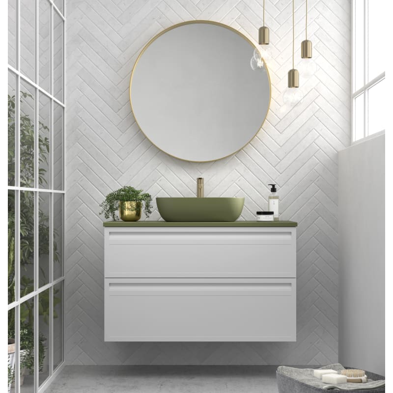 Conjunto mueble de baño con lavabo sobre encimera de microtec Marina Avila Dos principal 0