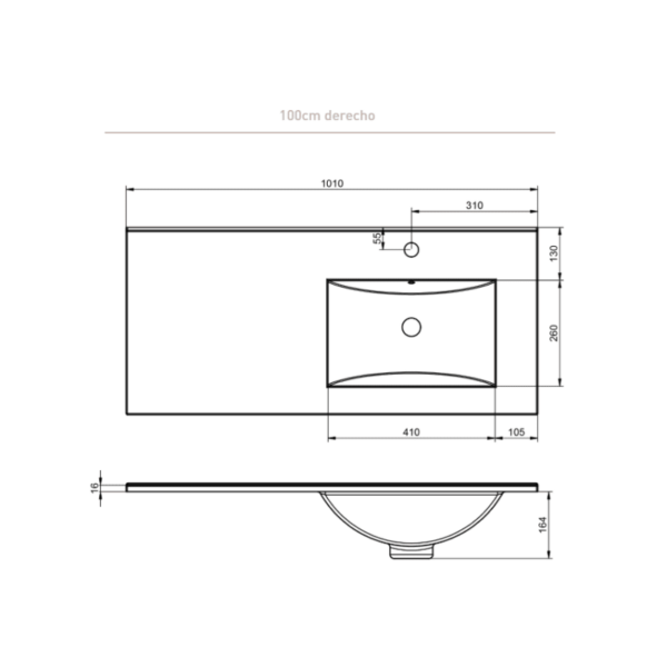 Conjunto mueble de baño Granada Viso Bath croquis 16