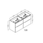 Mueble de baño con encimera de madera Galsaky Coycama croquis 7