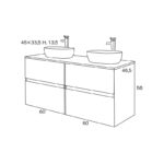 Conjunto mueble de baño con lavabo sobre encimera Glass Line Sanchís croquis 5