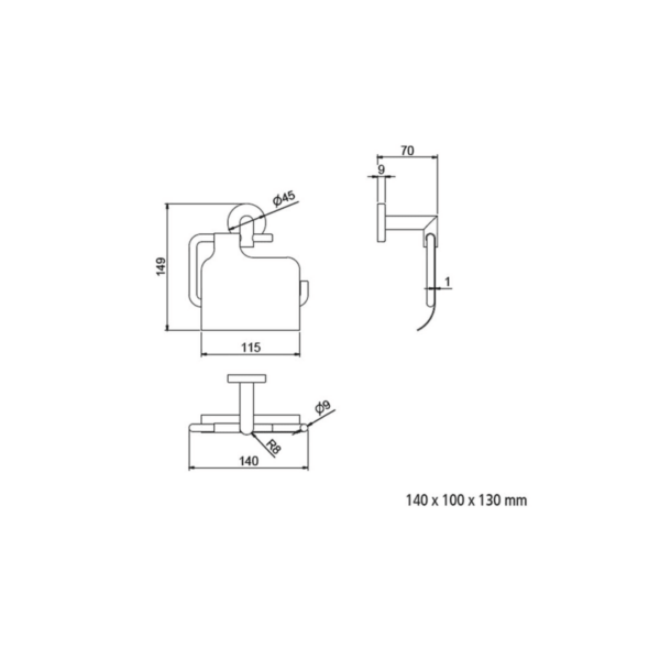 Portarrollos de baño Sil Salgar croquis 1