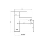 Grifo de lavabo Iony GME croquis 2