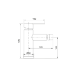 Grifo de bidé Inoy de GME croquis 2