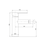 Grifo de bidé Iony de GME croquis 1
