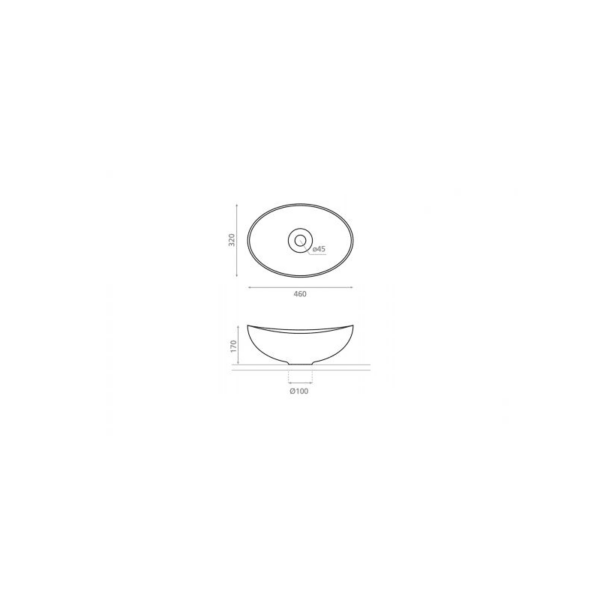 Lavabo sobre encimera Begursa Bathco croquis 2