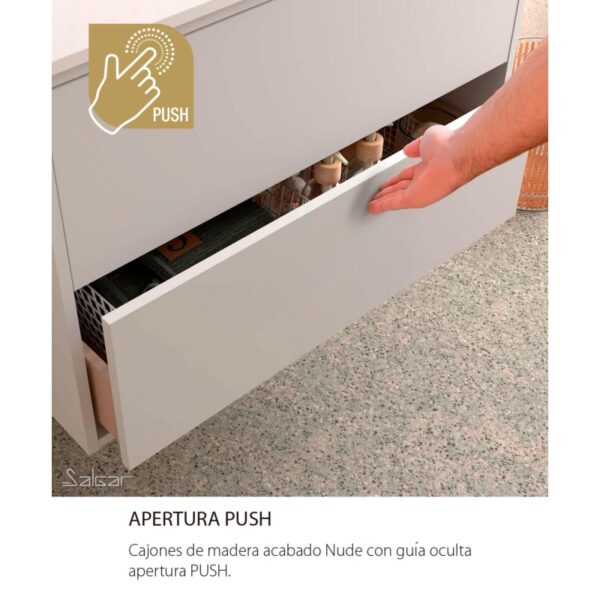 Conjunto mueble de baño con encimera de madera Optimus Salgar detalle 3