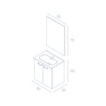 Conjunto completo mueble de baño fondo reducido 35 cm Aneko Amizuva croquis 12