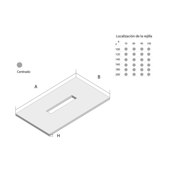 Plato de ducha de resina Ardesia Doccia croquis 9