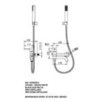 Grifo de ducha y baño Monza de Imex croquis 11