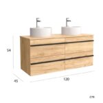Conjunto mueble de baño con lavabo sobre encimera Born Salgar detalle 4