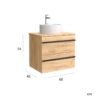 Conjunto mueble de baño con lavabo sobre encimera Born Salgar detalle 4