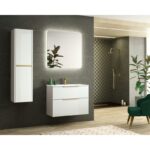 Conjunto mueble de baño fondo reducido 41cm Comet tirador dorado Coycama principal 0