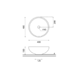Lavabo sobre encimera New Lys Bathco croquis 1