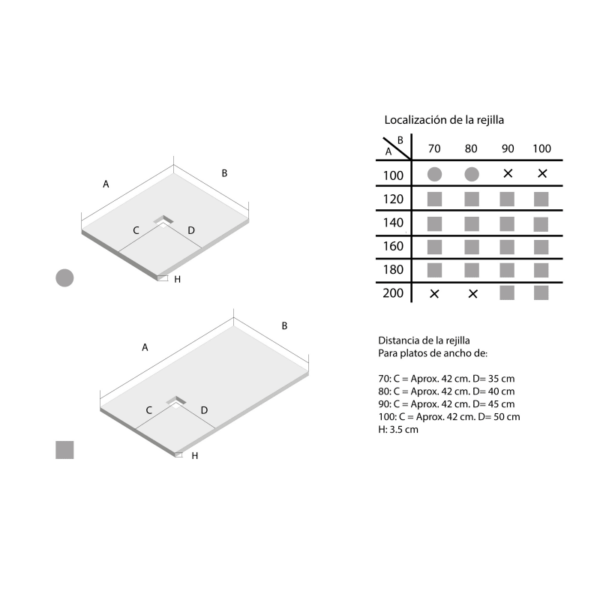 Plato de ducha de resina Liso Seda Doccia croquis 5