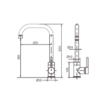 Grifo de cocina Loira de Imex croquis 11