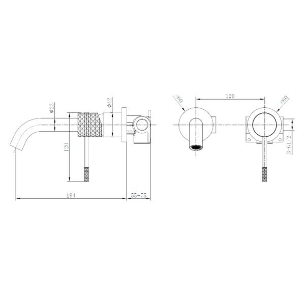 Grifo de lavabo Génova de Imex croquis 11