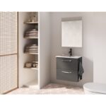 Conjunto completo mueble de baño fondo reducido 35 cm Hone Amizuva principal 8
