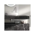 Mueble de baño con encimera de madera 10 cm de altura con cajonera Nomad monocolor Visobath detalle 4