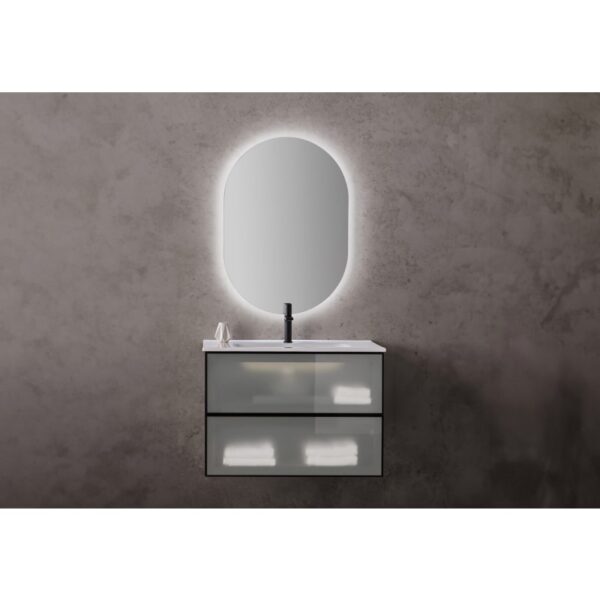 Conjunto mueble de baño frente cristal mate Koba Sanchís principal 0