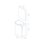 Conjunto completo mueble de baño fondo reducido 34 cm Mika Amizuva croquis 7