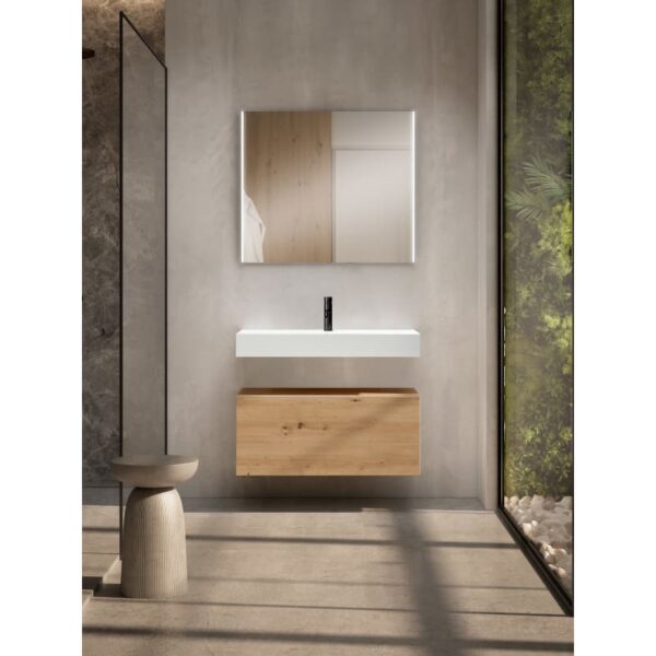 Conjunto mueble de baño con lavabo de carámica de 12 cm de alto y cajonera Nomad Viso Bath principal 0