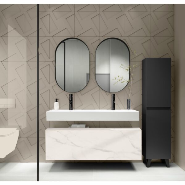 Conjunto mueble de baño con lavabo de carámica de 12 cm de alto y cajonera Nomad Viso Bath principal 2