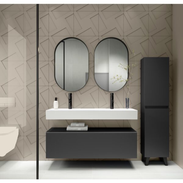 Conjunto mueble de baño con lavabo de carámica de 12 cm de alto y cajonera Nomad Viso Bath principal 0