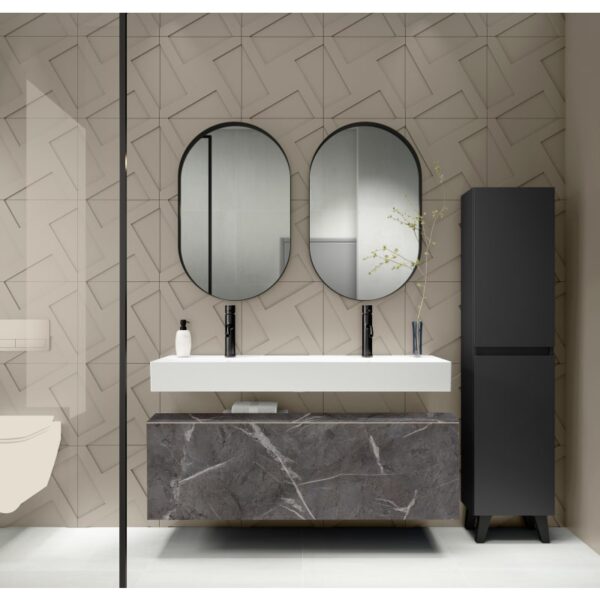 Conjunto mueble de baño con lavabo de carámica de 12 cm de alto y cajonera Nomad Viso Bath principal 4