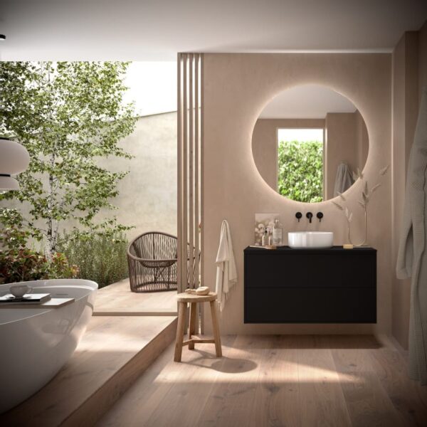 Conjunto mueble de baño con encimera de madera Optimus Salgar principal 2