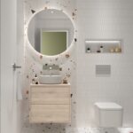 Conjunto mueble de baño con encimera de madera Optimus Salgar ambiente 5