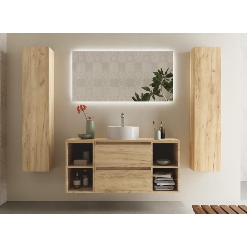 Conjunto mueble de baño con lavabo sobre encimera Bequia Salgar principal 0
